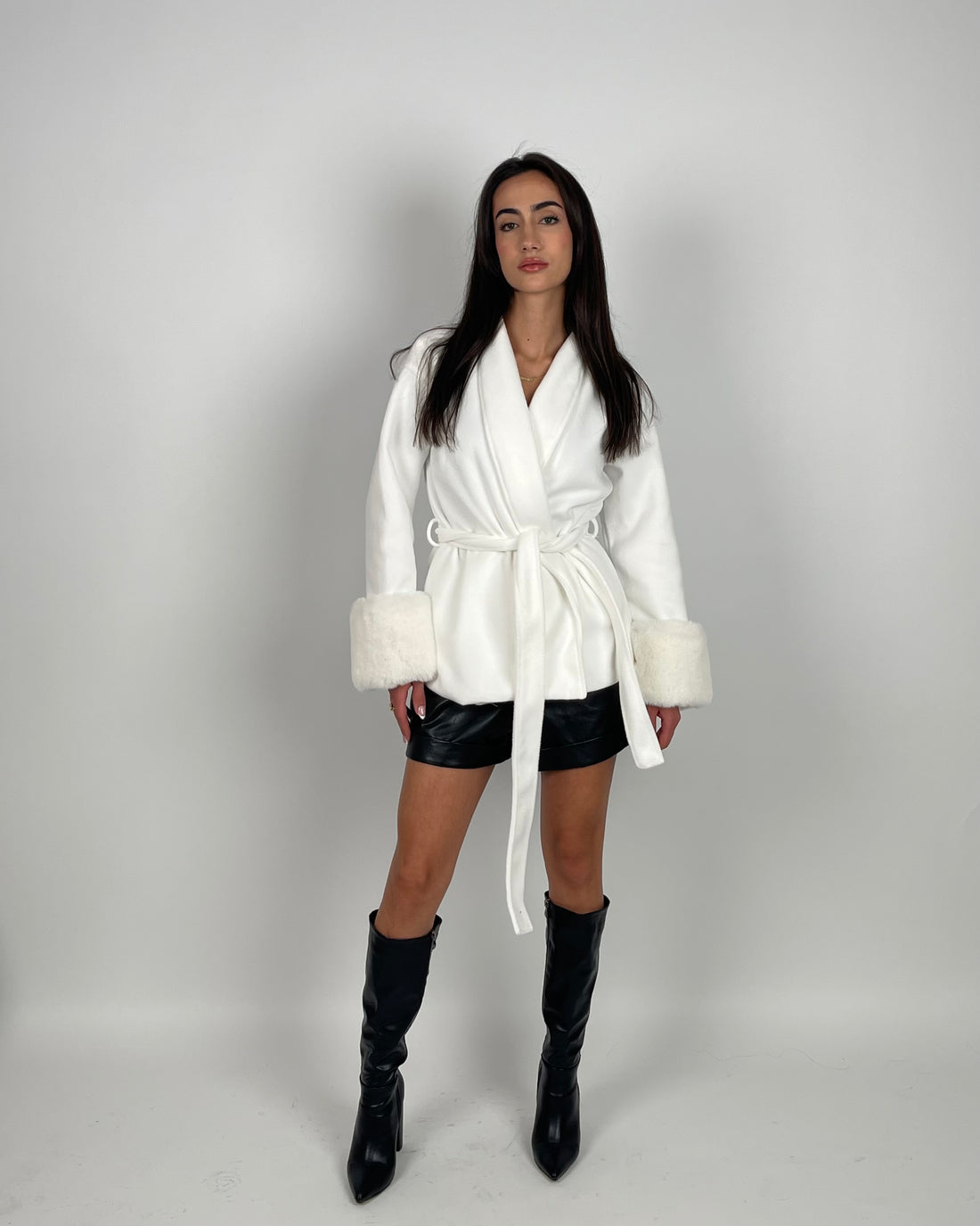 Chelsie Wool Fur Coat