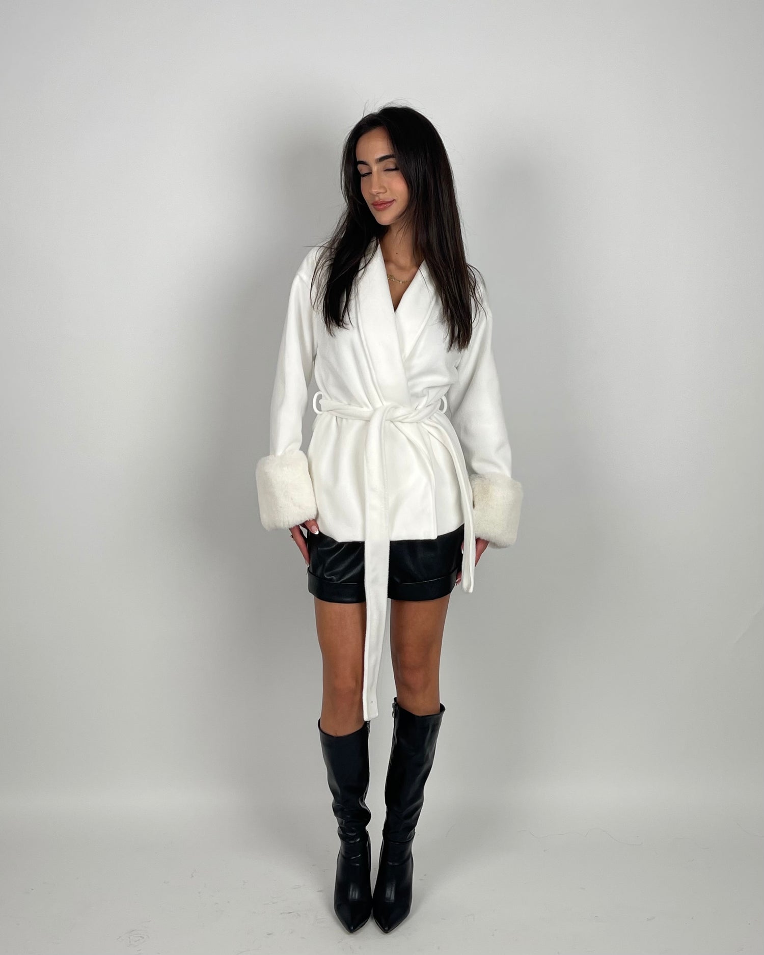 Chelsie Wool Fur Coat