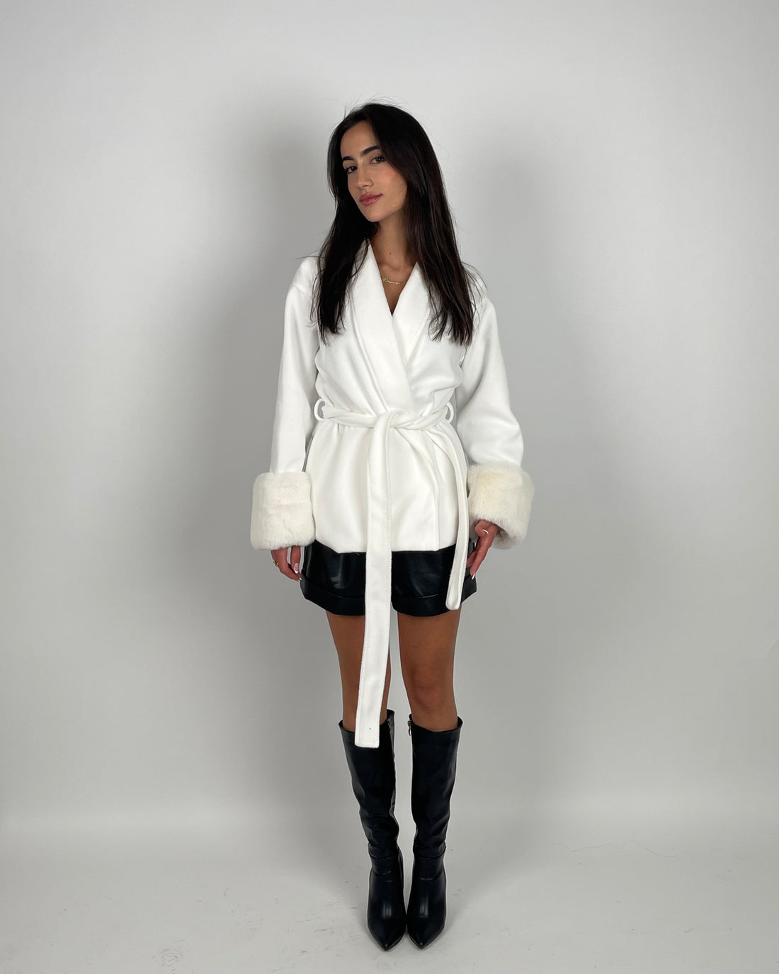 Chelsie Wool Fur Coat