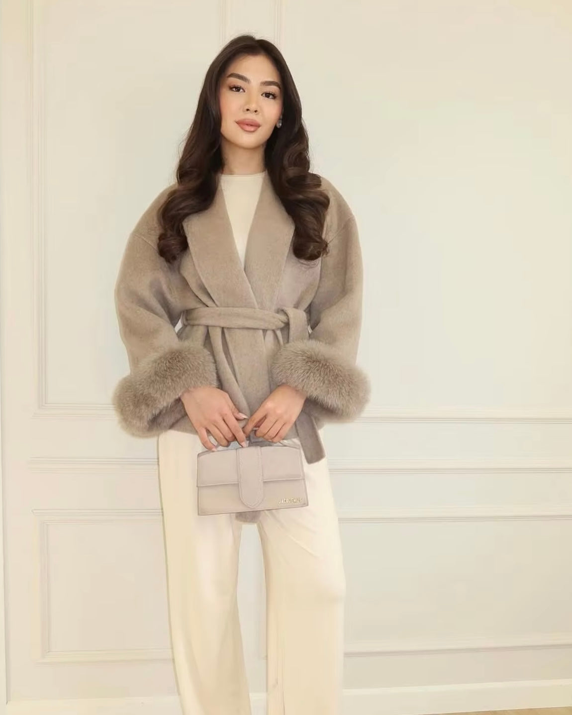 Chelsie Wool Fur Coat