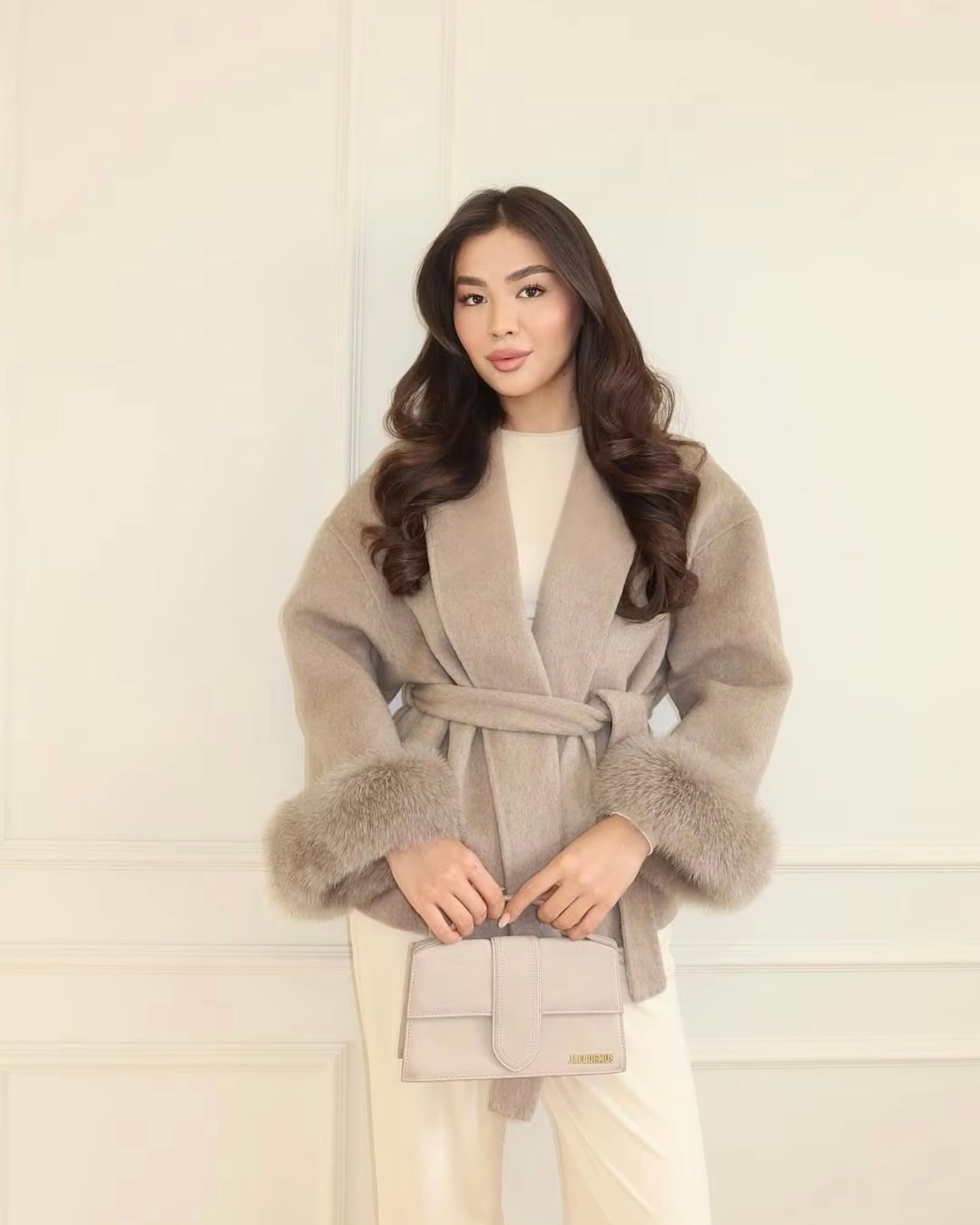 Chelsie Wool Fur Coat